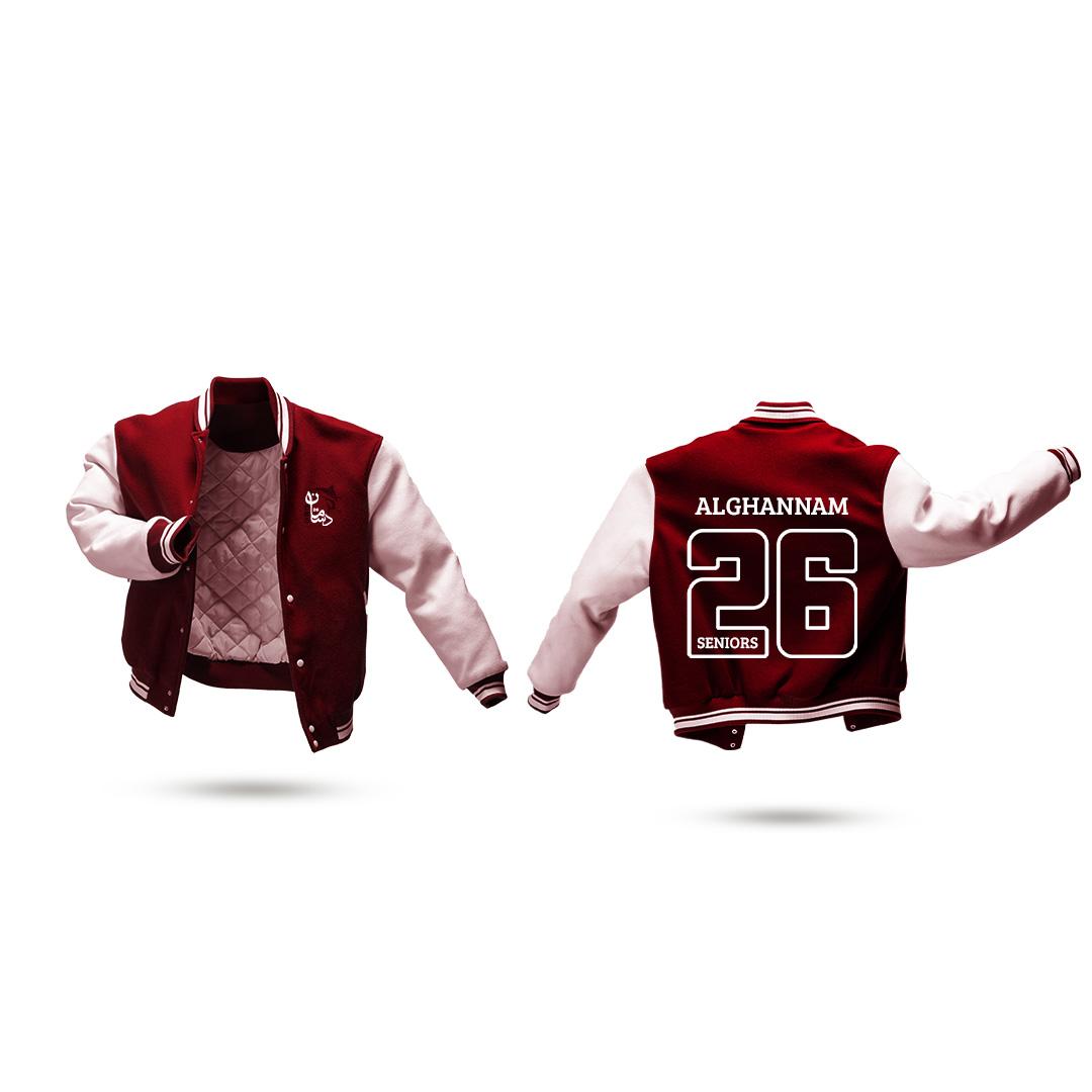 Dasman Varsity Jacket - Maroon & White 26