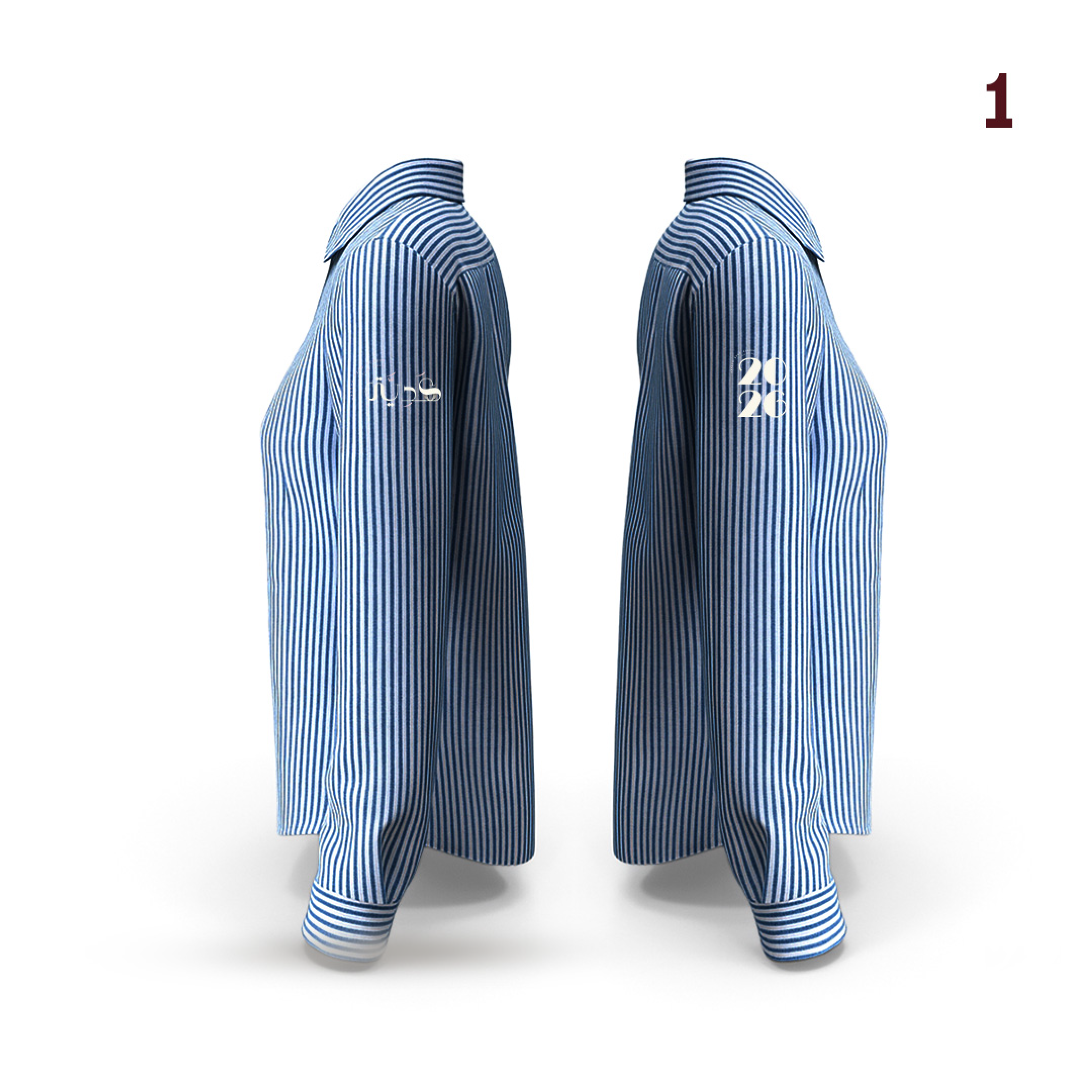 Hadia Blue Striped Style 1 - Shirt 26