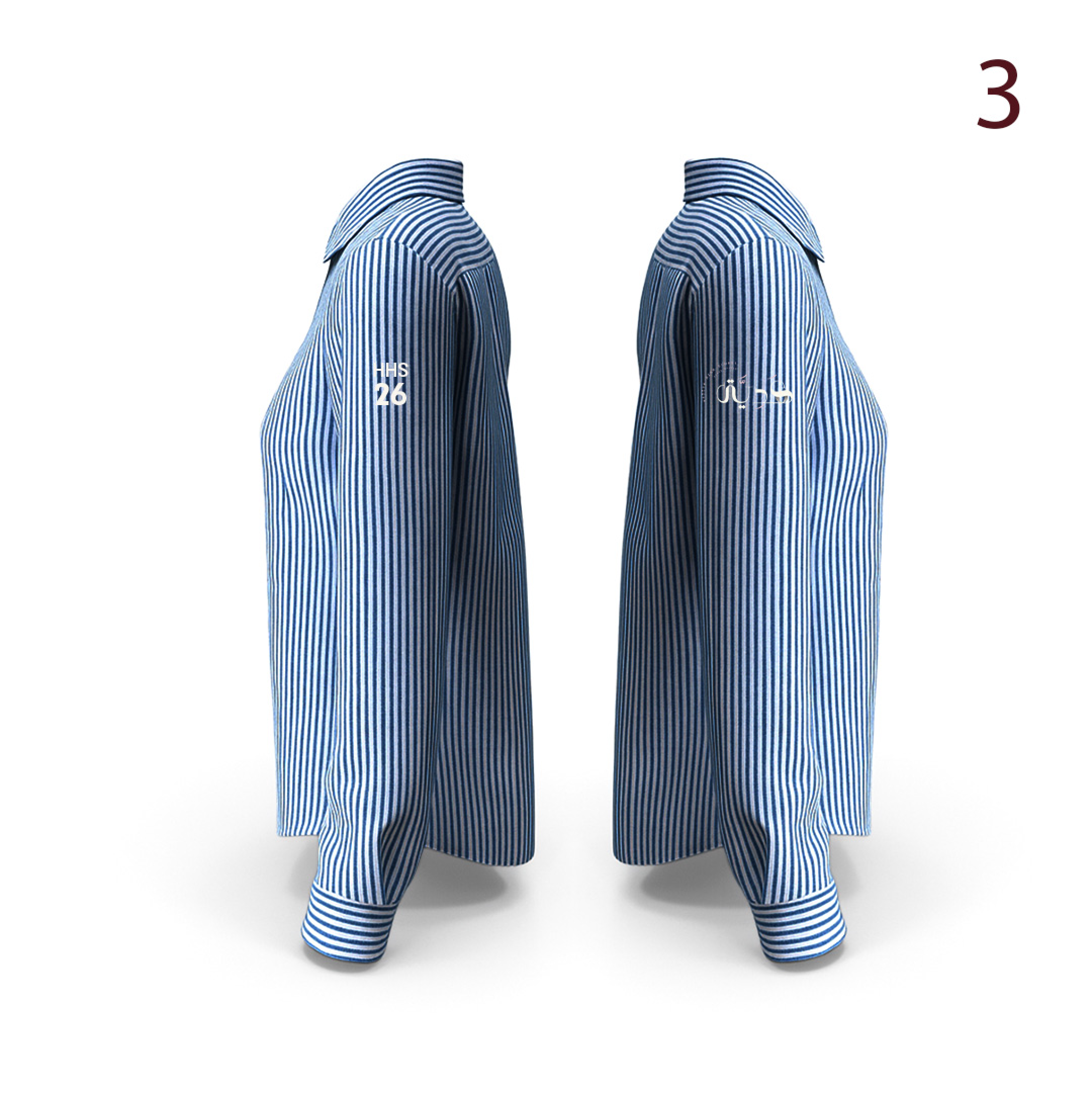 Hadia Blue Striped Style 3 - Shirt 26